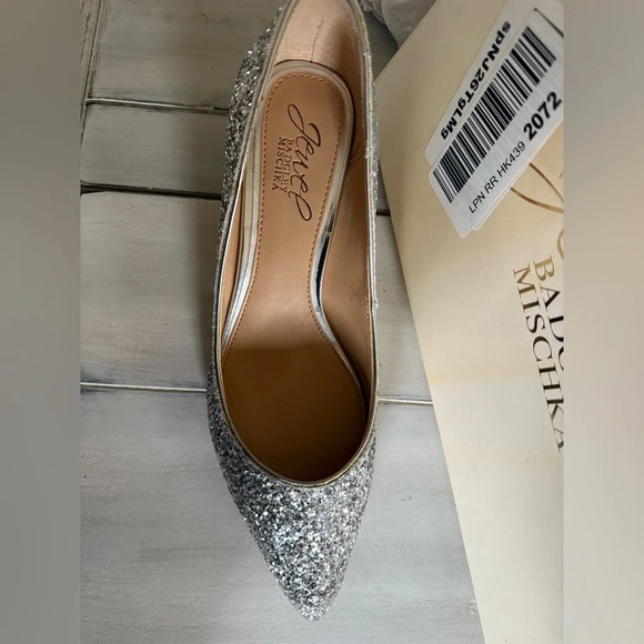 Jewel Badgley Mischa Royalty Pointed Toe Kitten Heel in Silver ✨ - Picture 3 of 12